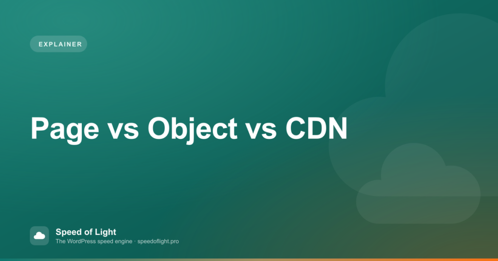 Page Cache vs Object Cache vs CDN: What’s the Difference?